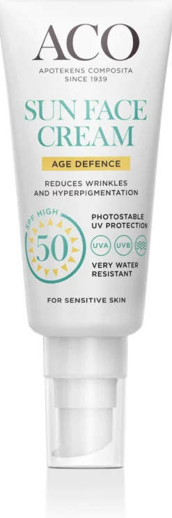 ACO Sun Face Cream Age Defense SPF50 Oparfymerad 40 ml