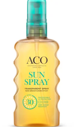 Aco Sun Transparent Spray SPF30 Solskydd Kropp 175 ml