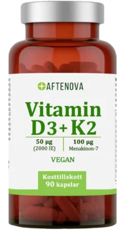 AfteNova Vitamin D3 + K2 90 kapslar