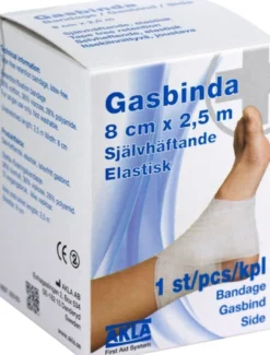 AKLA Självhäftande gasbinda 8 cm x 2,5 m