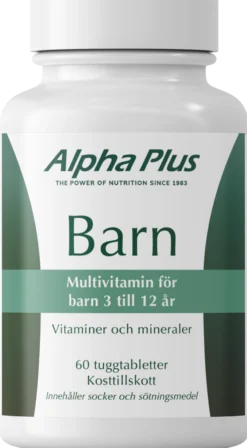 Alpha Plus Barn Multivitamin 60 tuggtabletter