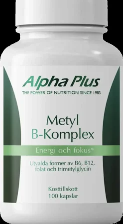 Alpha Plus Metyl B-komplex Energi & Fokus 100 kapslar