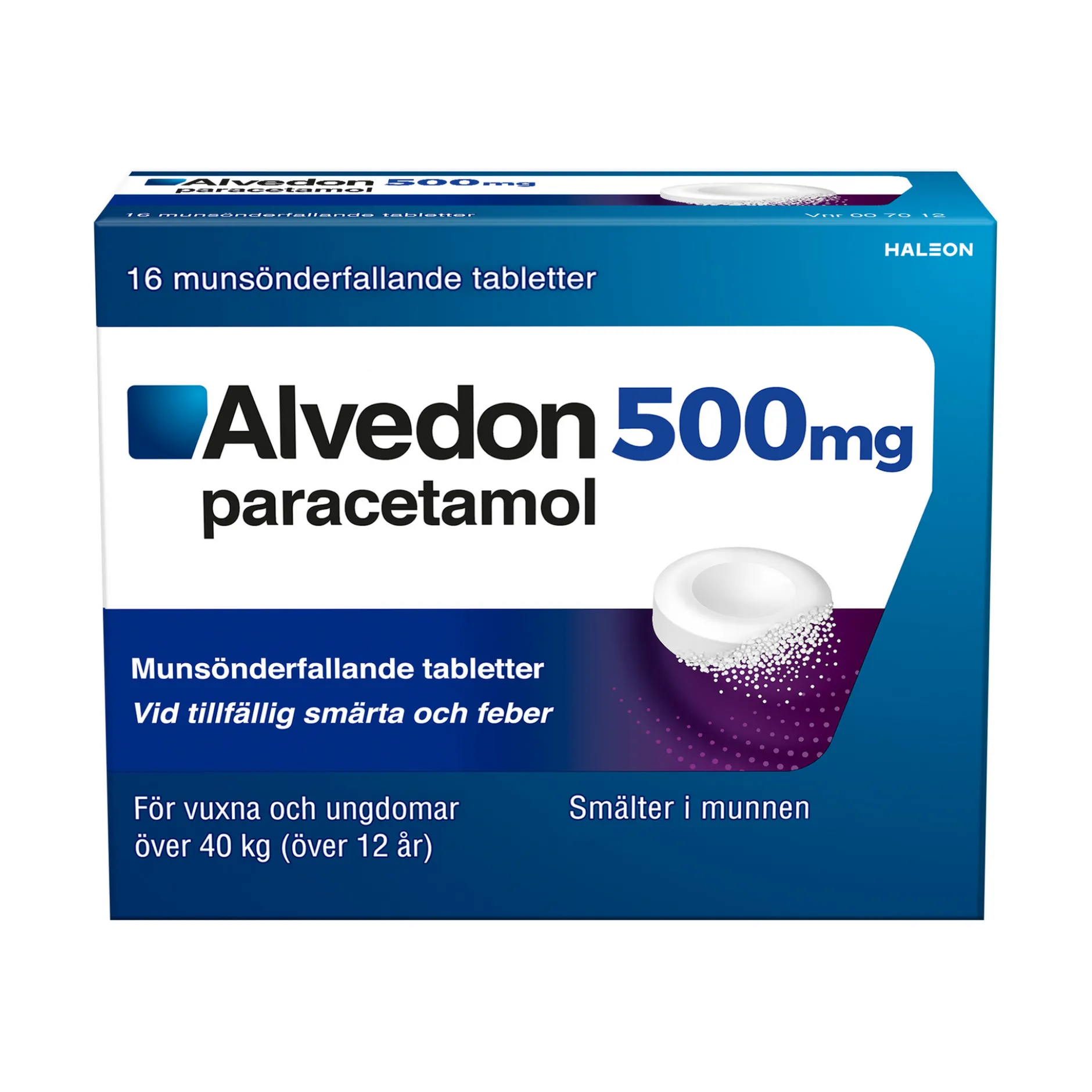 Alvedon Munsönderfallande Tabletter 500 mg 16 st