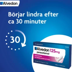 Alvedon Suppositorium 125mg paracetamol (för barn 10-15 kg) 10 st