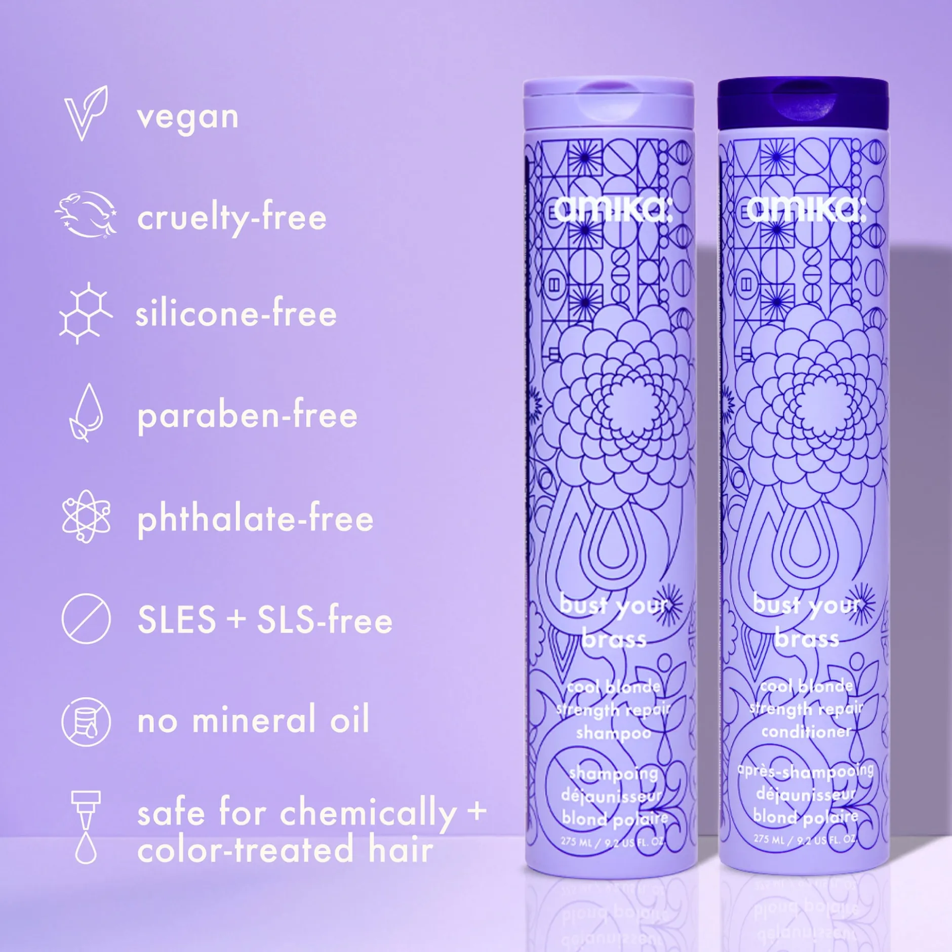 amika Bust Your Brass Cool Blonde Repair Conditioner 275 ml