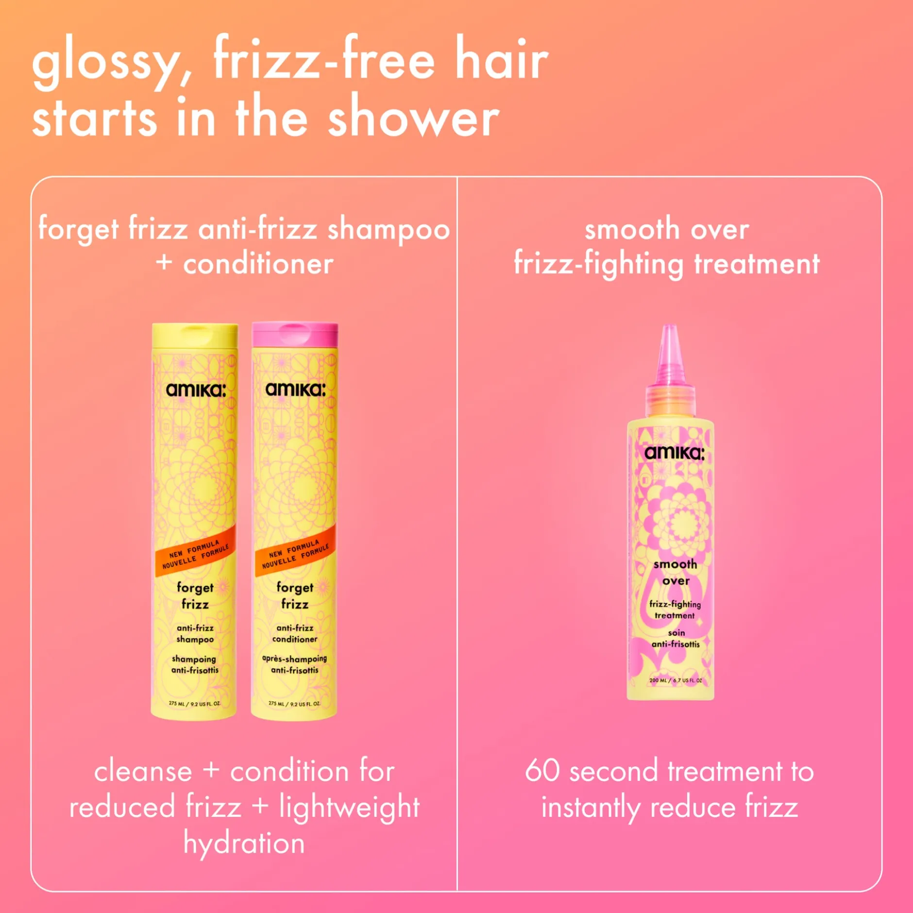 amika Forget Frizz Anti-Frizz Shampoo 275 ml