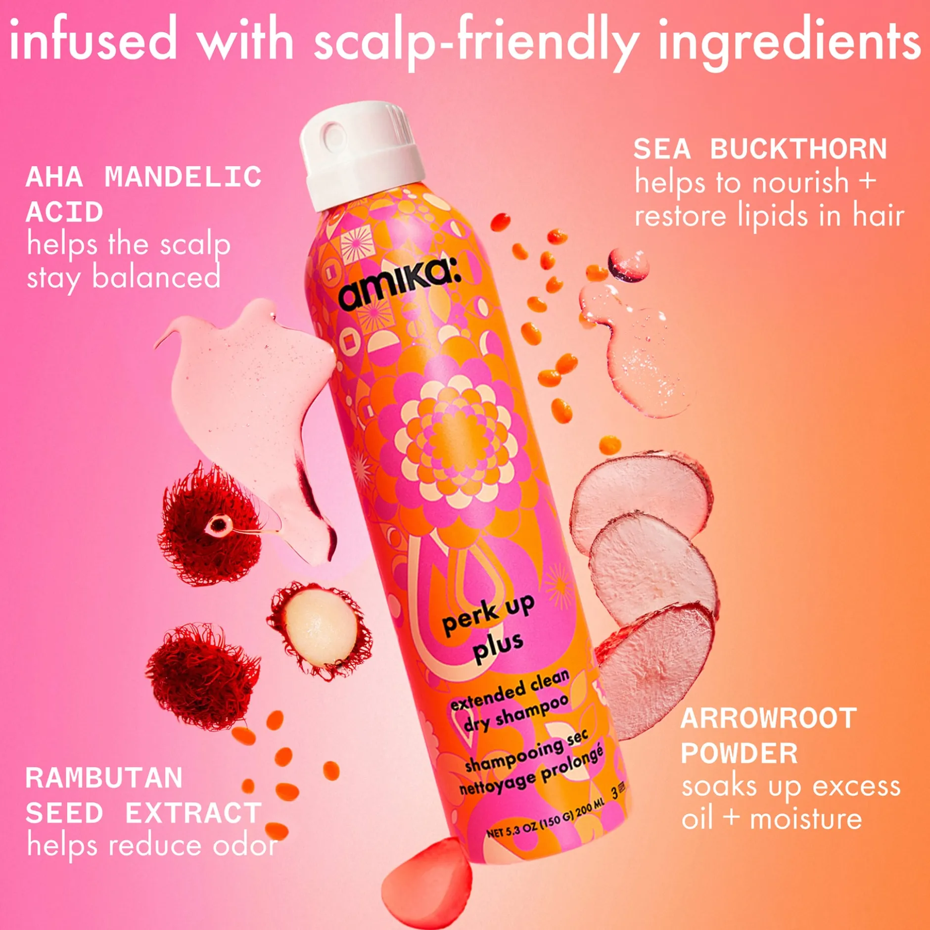 amika Perk Up Plus Extended Clean Dry Shampoo 208 ml