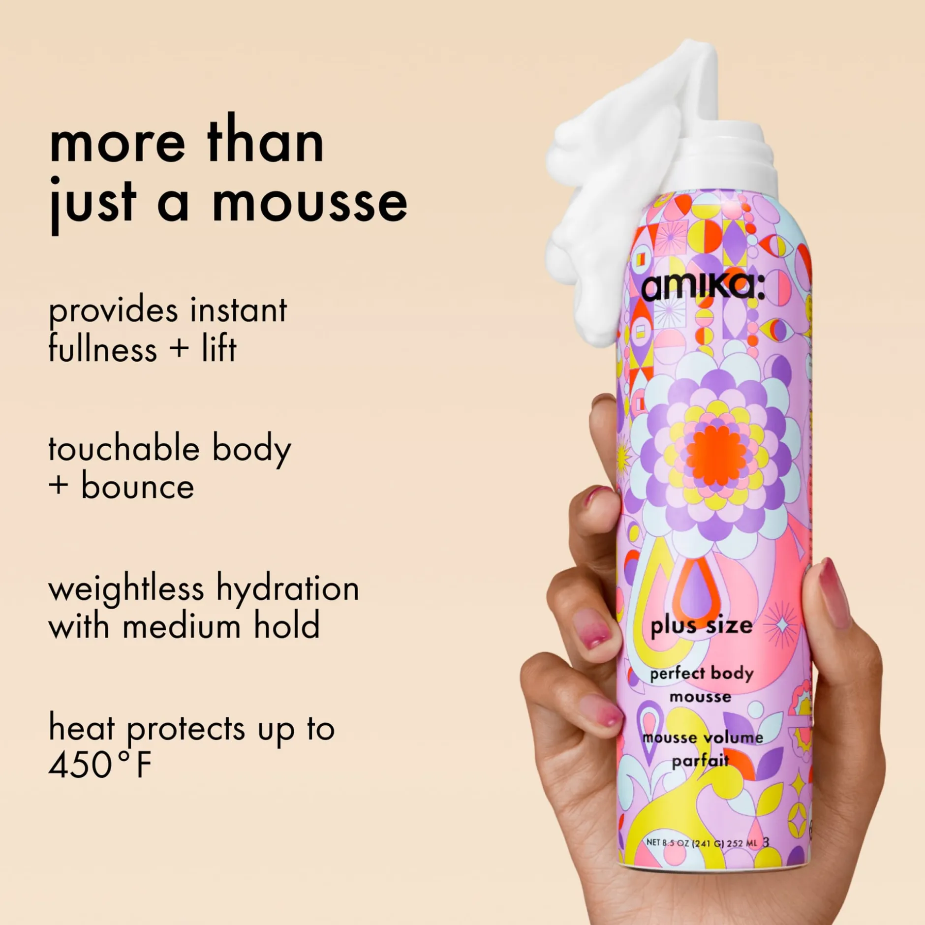 amika Plus Size Volume & Body Mousse 252 ml
