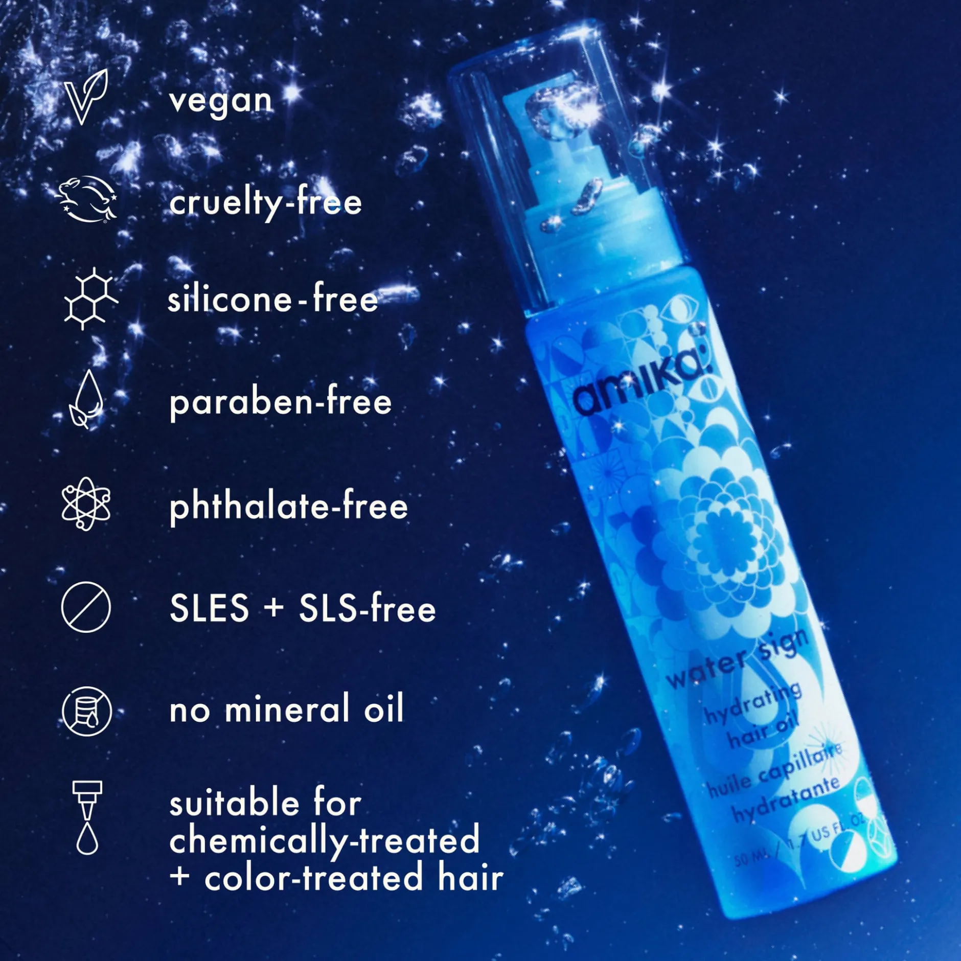 amika Water Sign Hydrating Hair Oil 50 ml