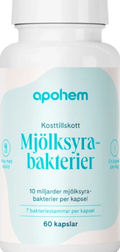 Apohem Mjölksyrabakterier 10 miljarder 7 stammar 60 kapslar
