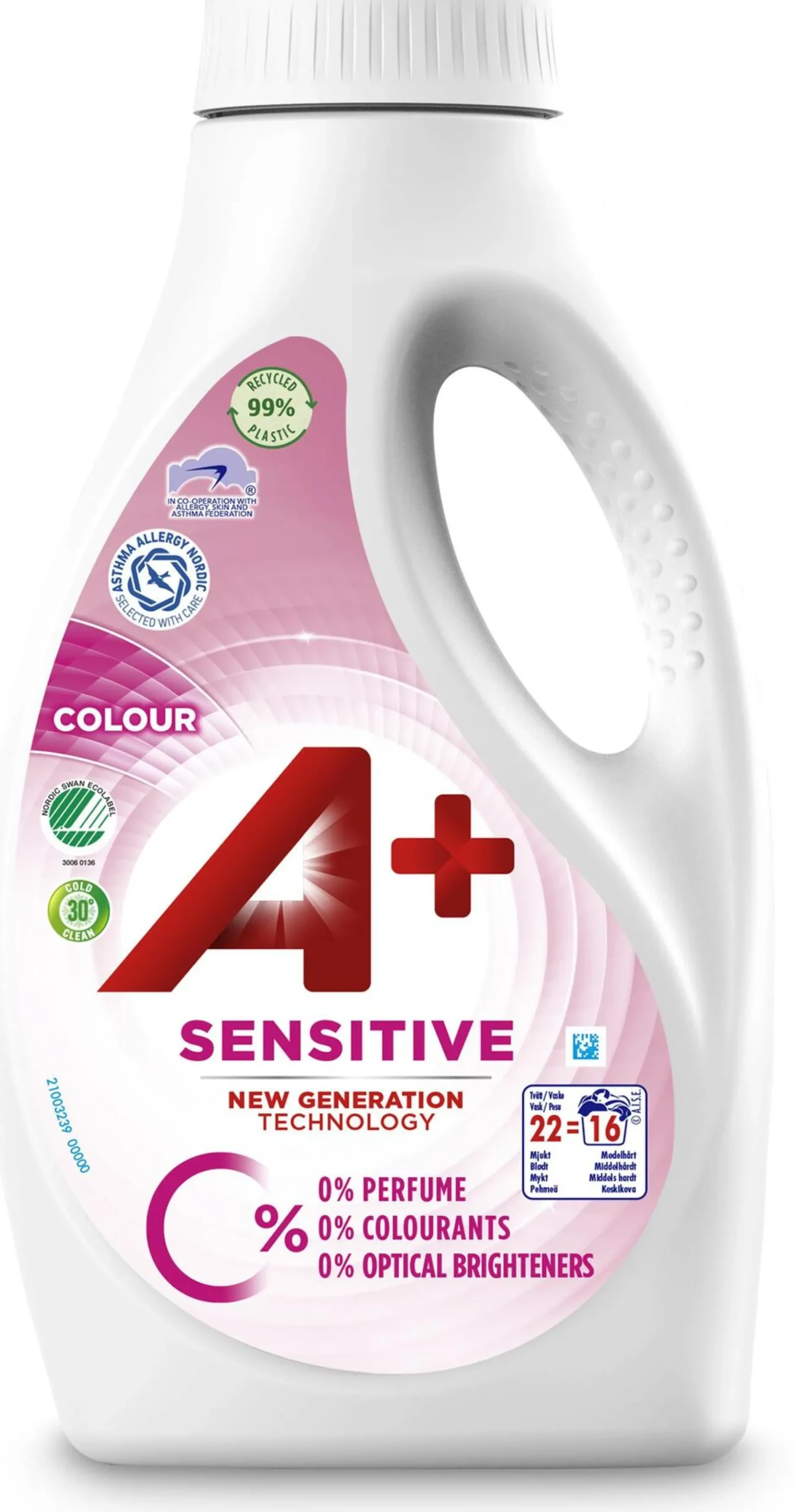 A+ Sensitive Color Flytande Tvättmedel 880 ml