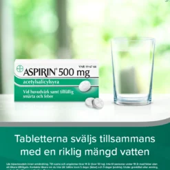 Aspirin 500 mg Acetylsalicylsyra 50 tabletter