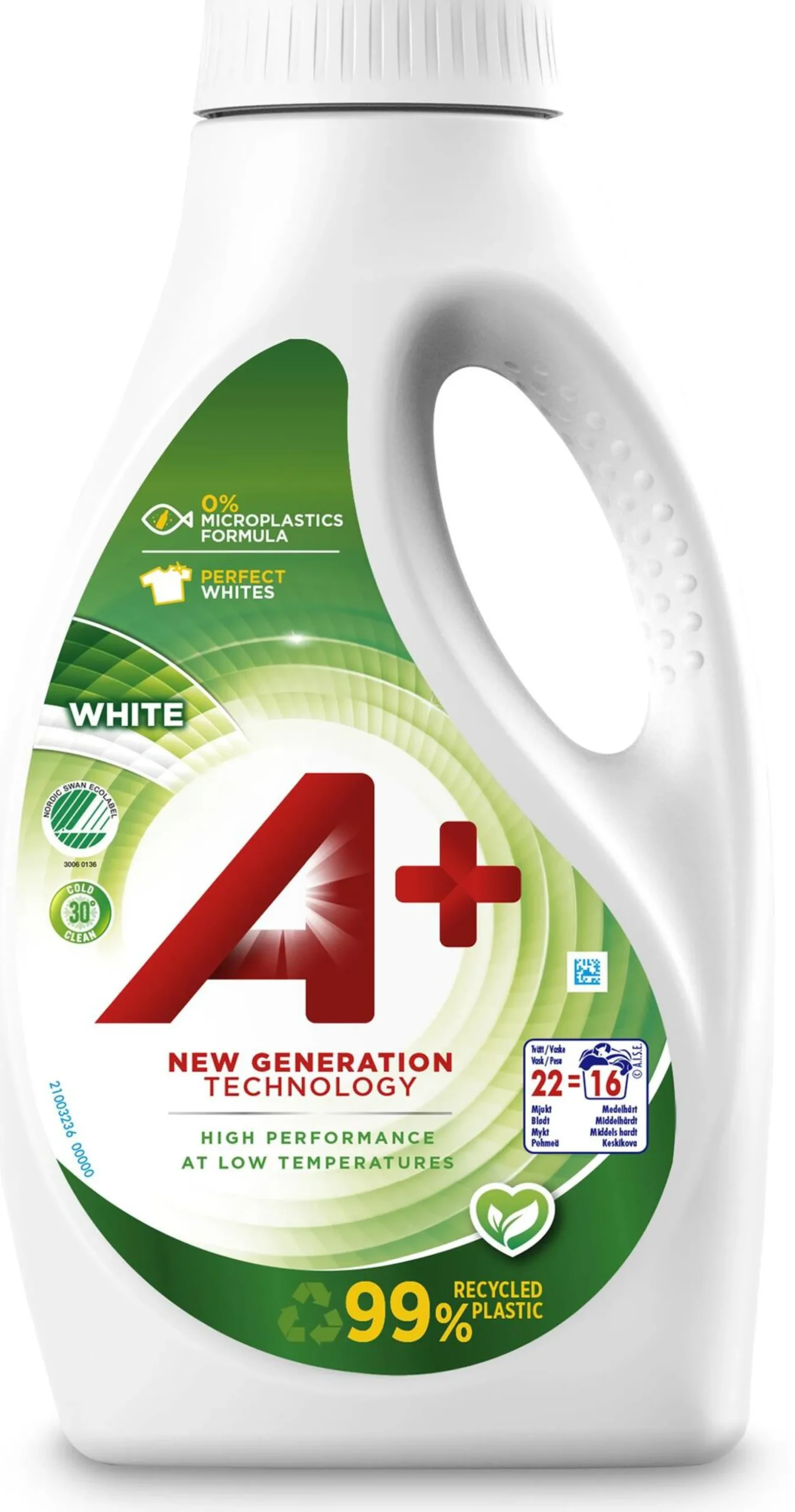 A+ White Flytande Tvättmedel 880 ml