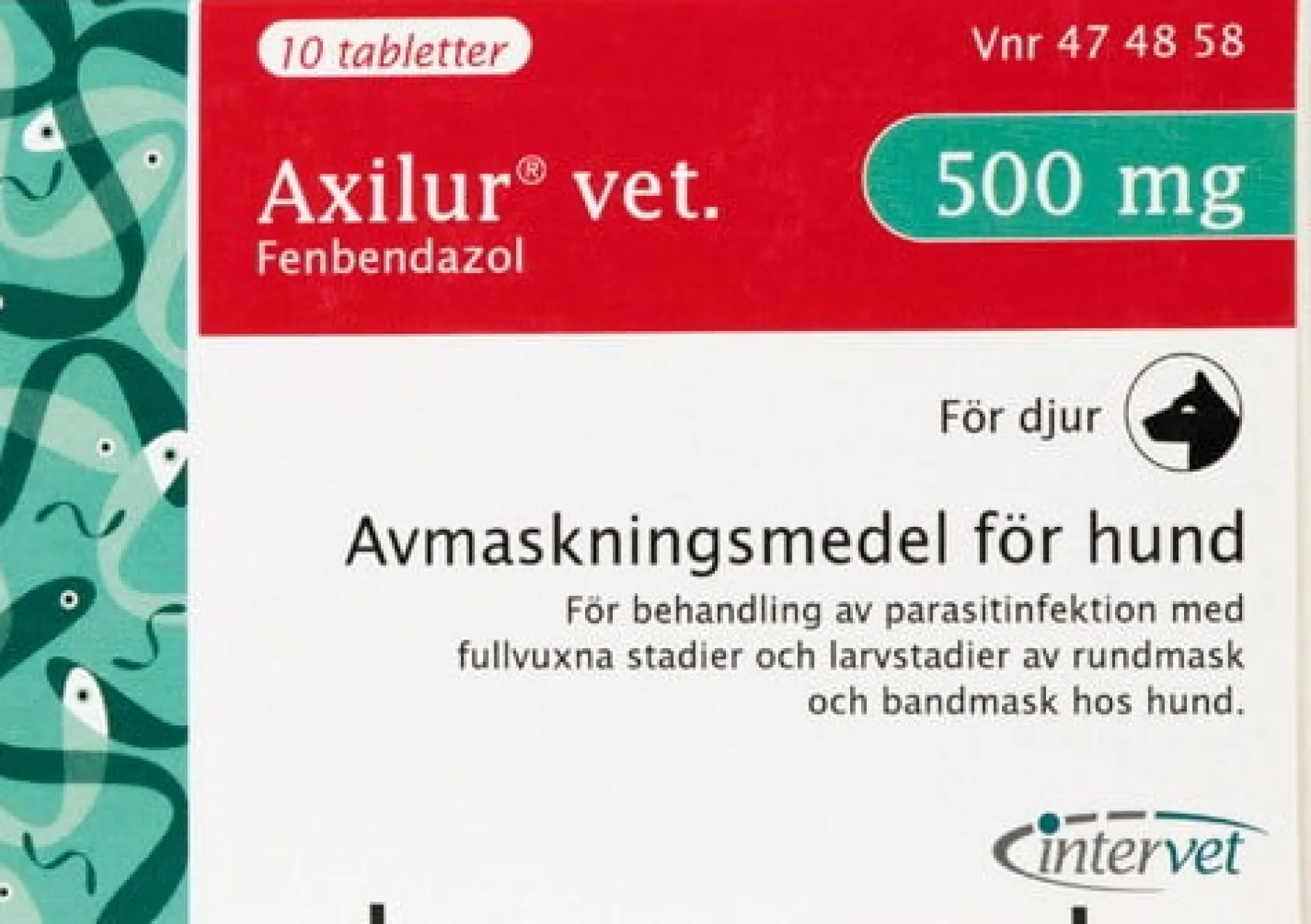 Axilur Vet. 500mg tabletter, 1 x 10 st