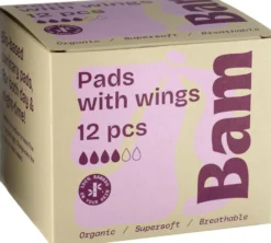 BAM Organic Bamboo Period Pads 12-pack