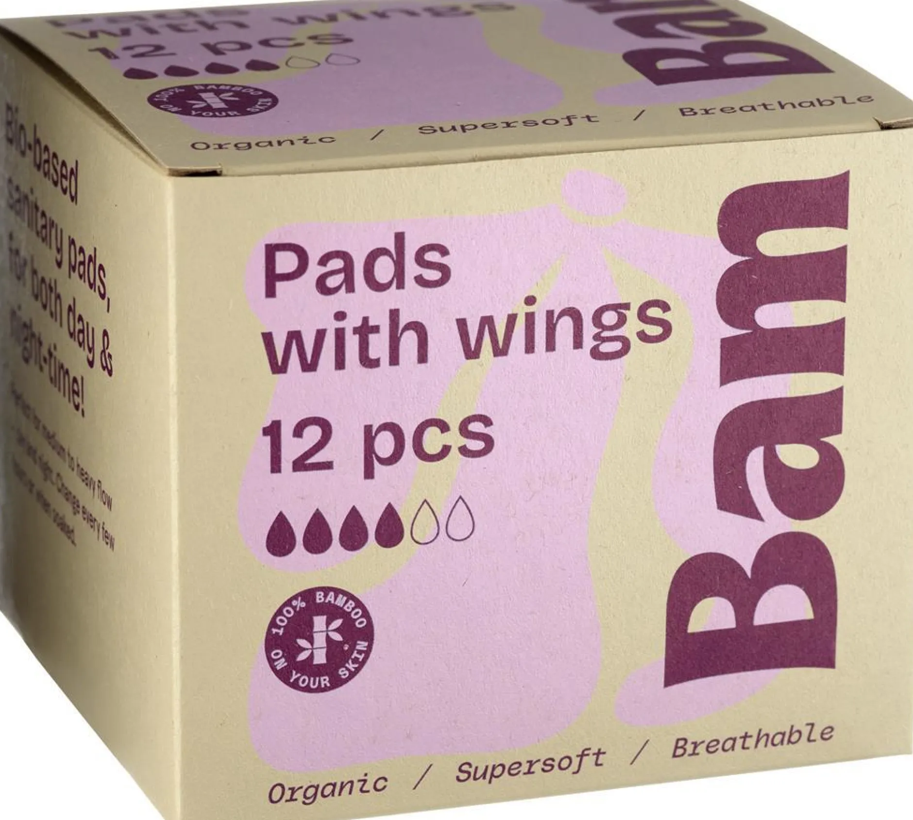 BAM Organic Bamboo Period Pads 12-pack