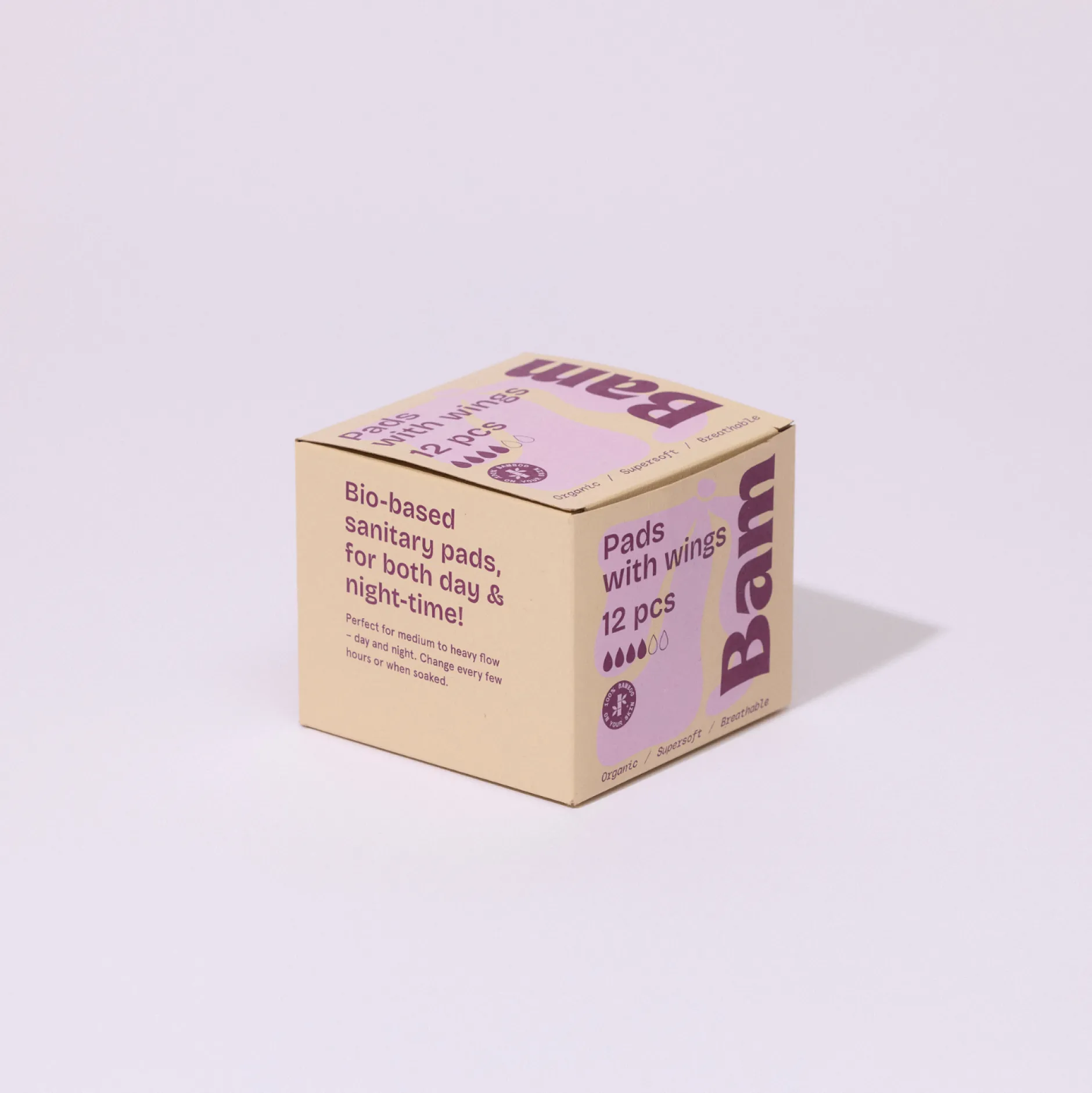 BAM Organic Bamboo Period Pads 12-pack