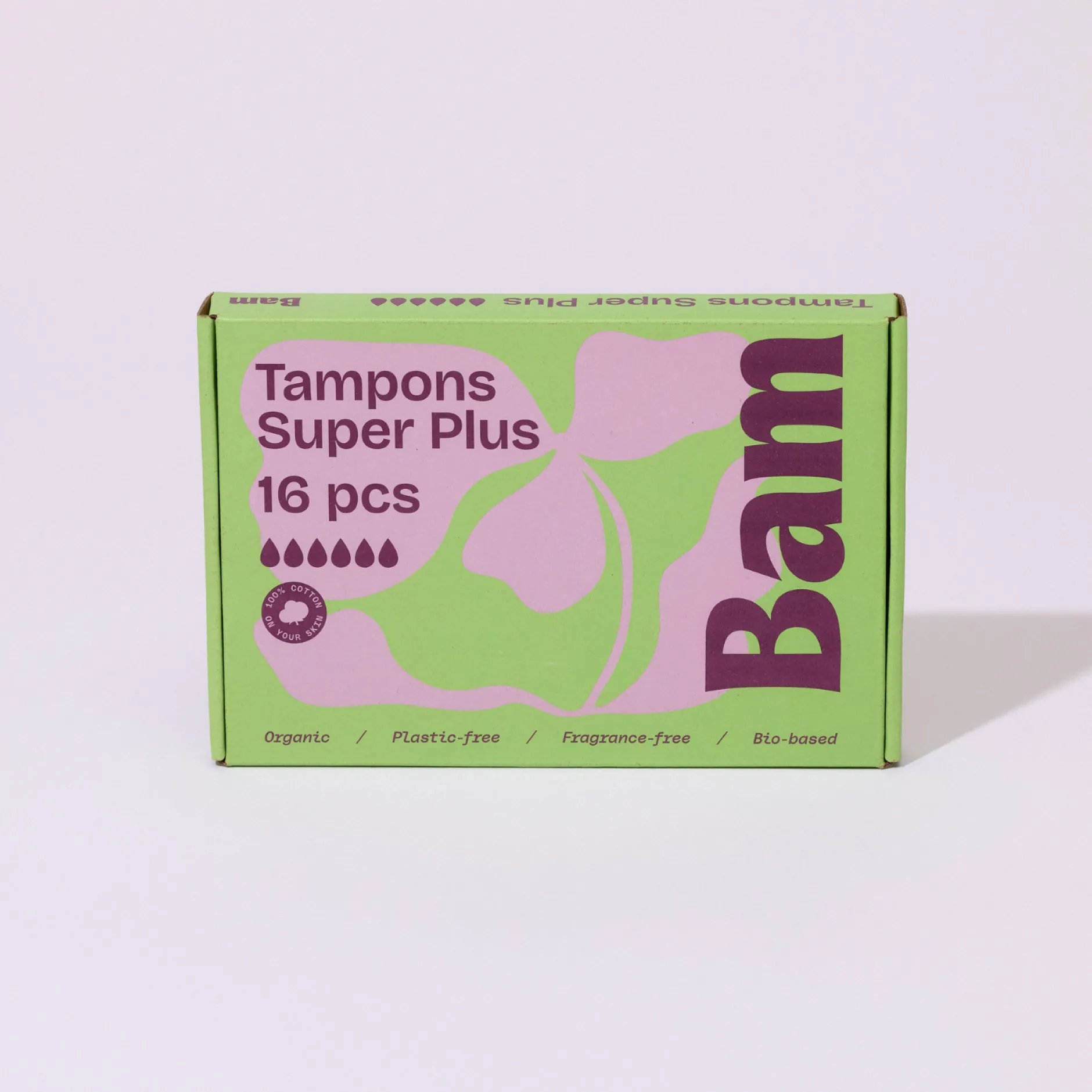 BAM Organic Cotton Tampons Super Plus 16-pack