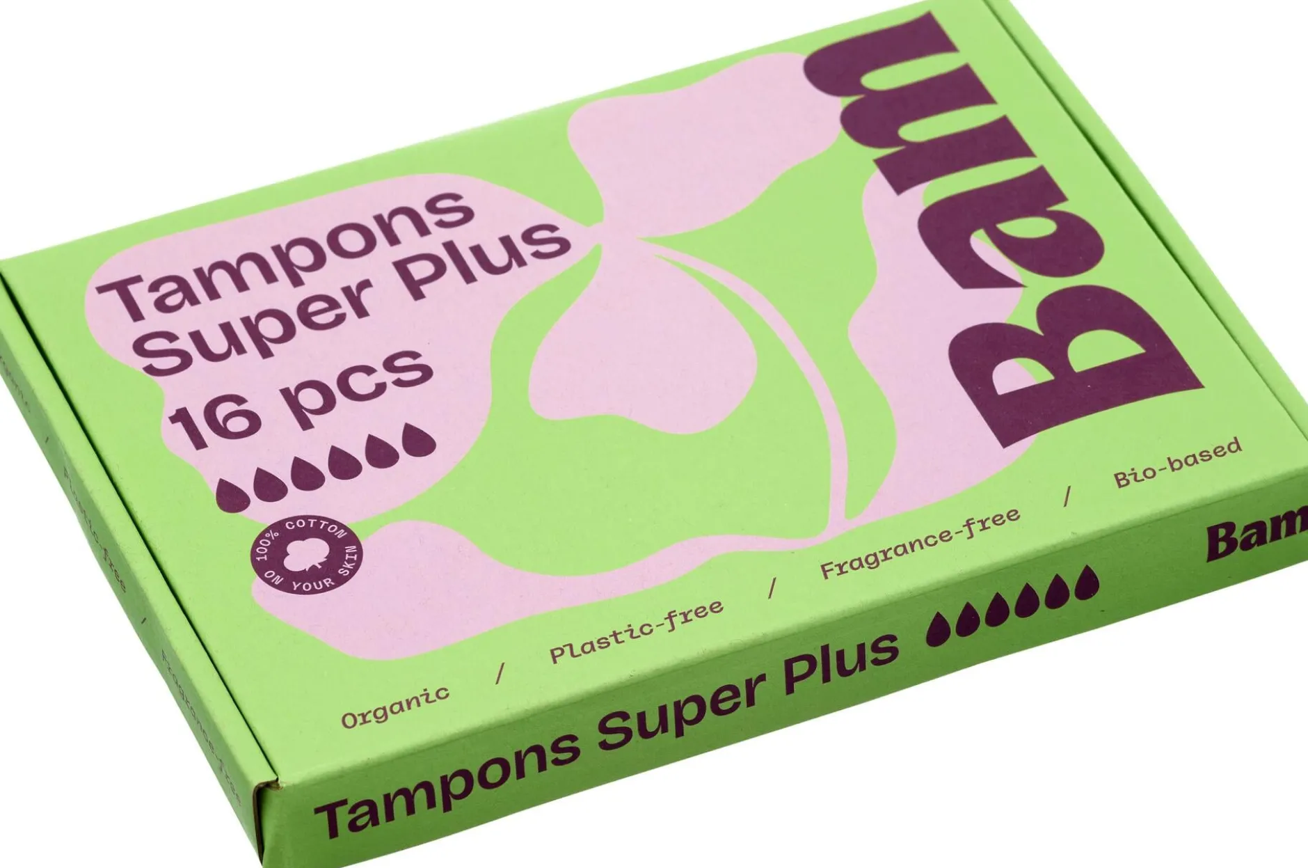 BAM Organic Cotton Tampons Super Plus 16-pack