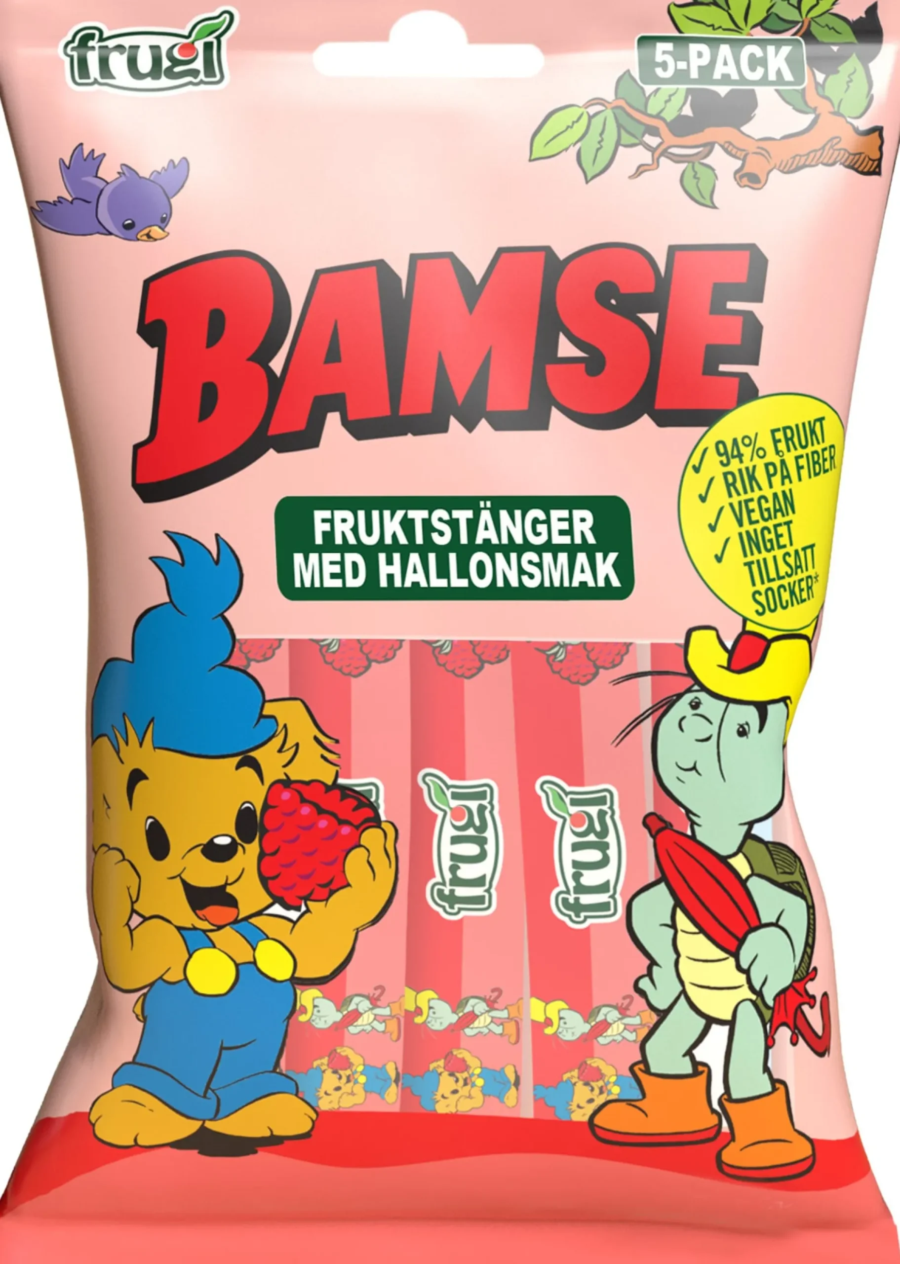 Bamse Fruktstång Hallon 75 g