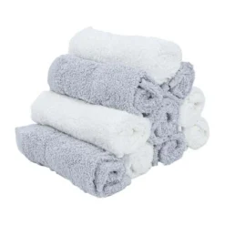 2B Baby Tvättlappar Bambu 10-pack Vit/Grå