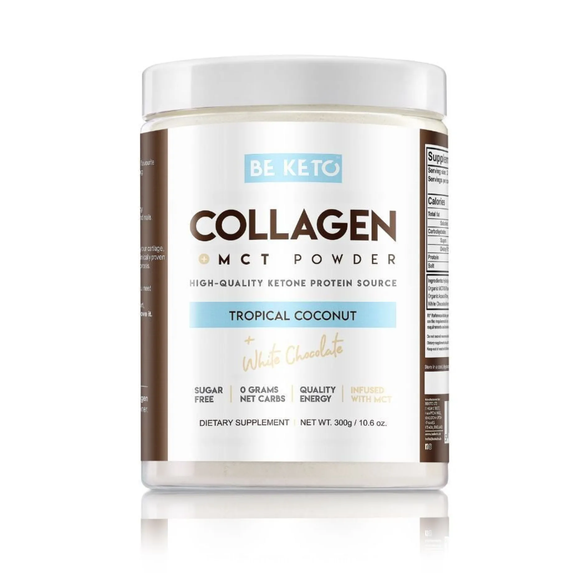 BeKeto Collagen + MCT Tropical Coconut & White Chocolate 300 g