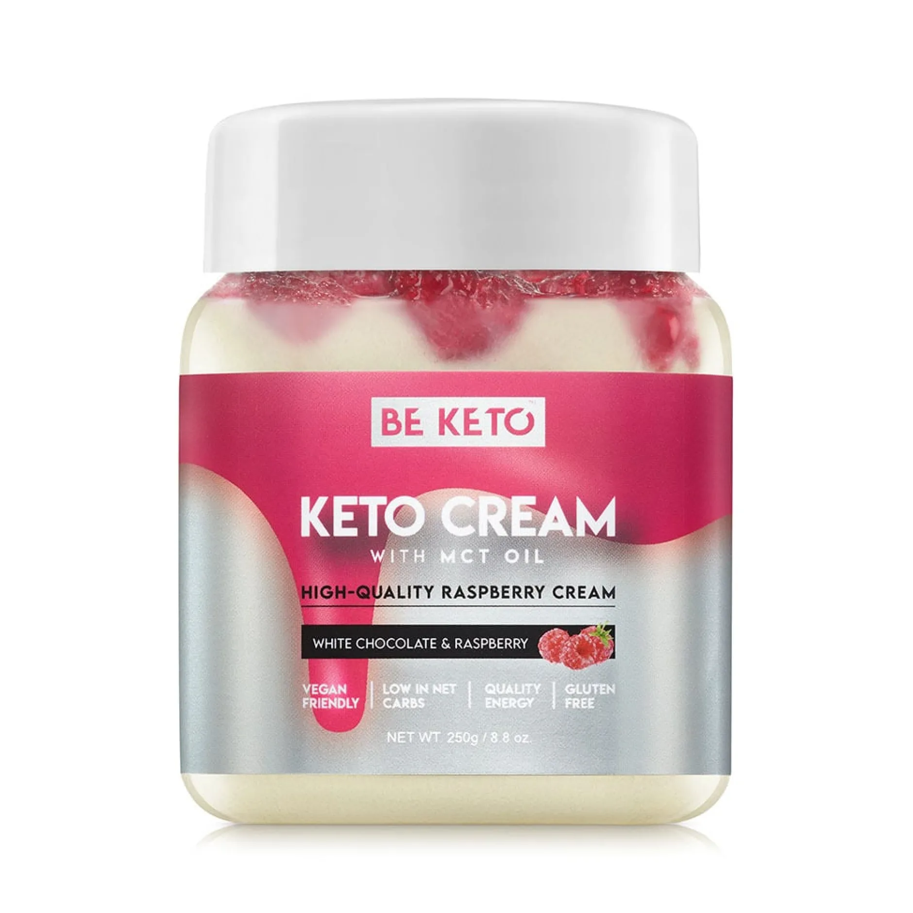 BeKeto Cream White Chocolate & Raspberry + MCT 250 g