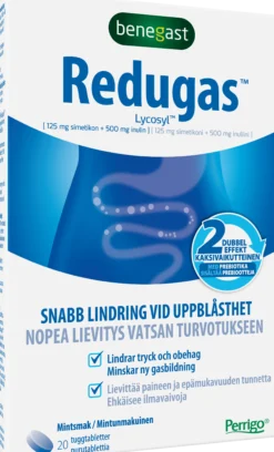 Benegast Redugas Chewable Tablets Peppermint Lindring Vid Gaser 20 tuggtabletter