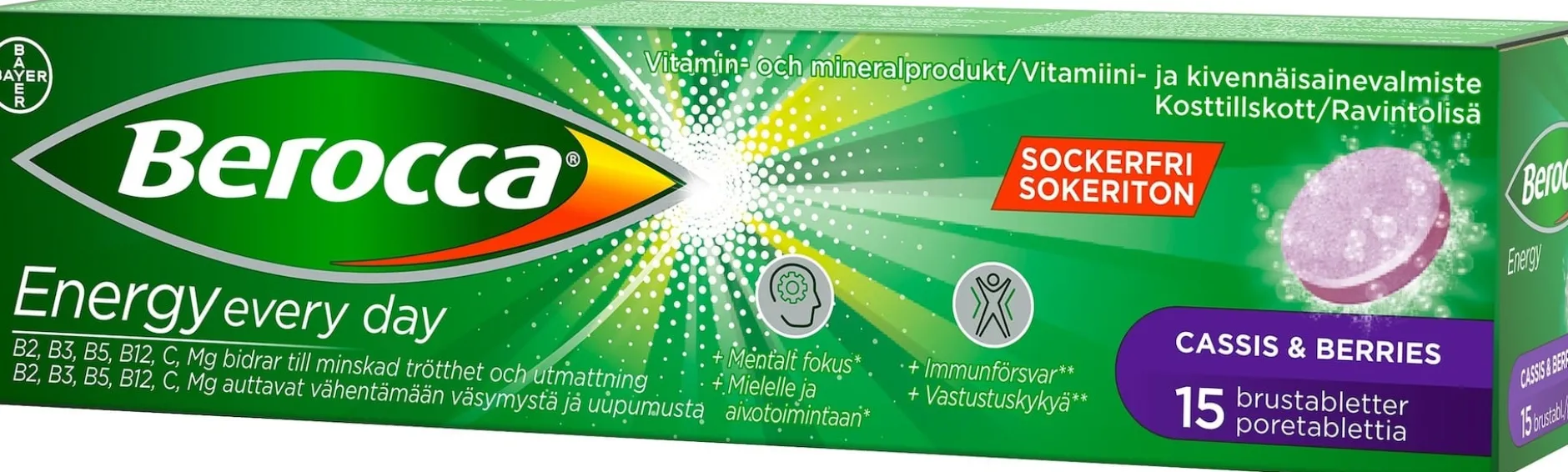 Berocca Energy Cassis & Berries 15 brustabletter