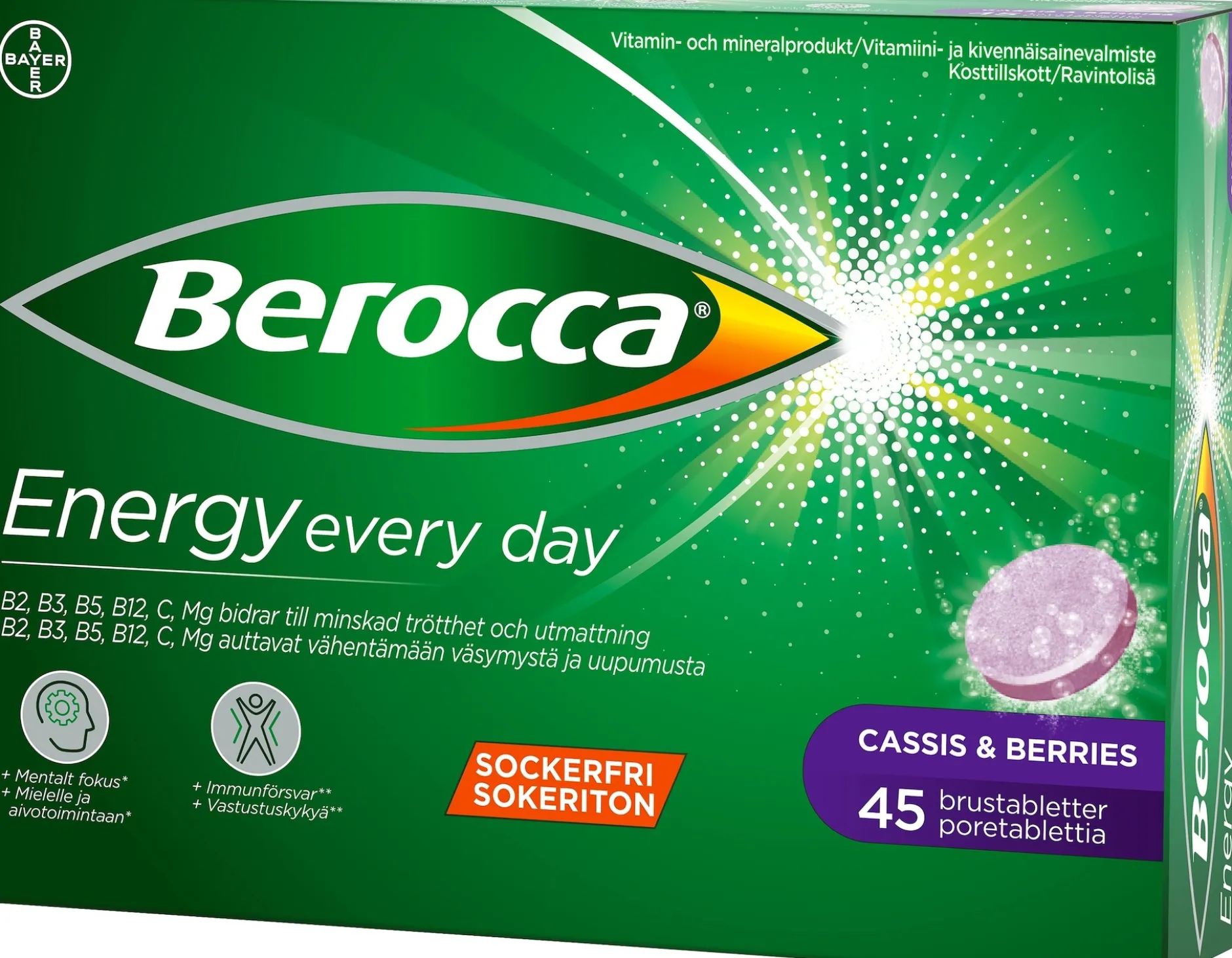 Berocca Energy Cassis & Berries 45 brustabletter