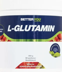 Better You Naturligt L-Glutamin 300 g - Jordgubb/Rabarber