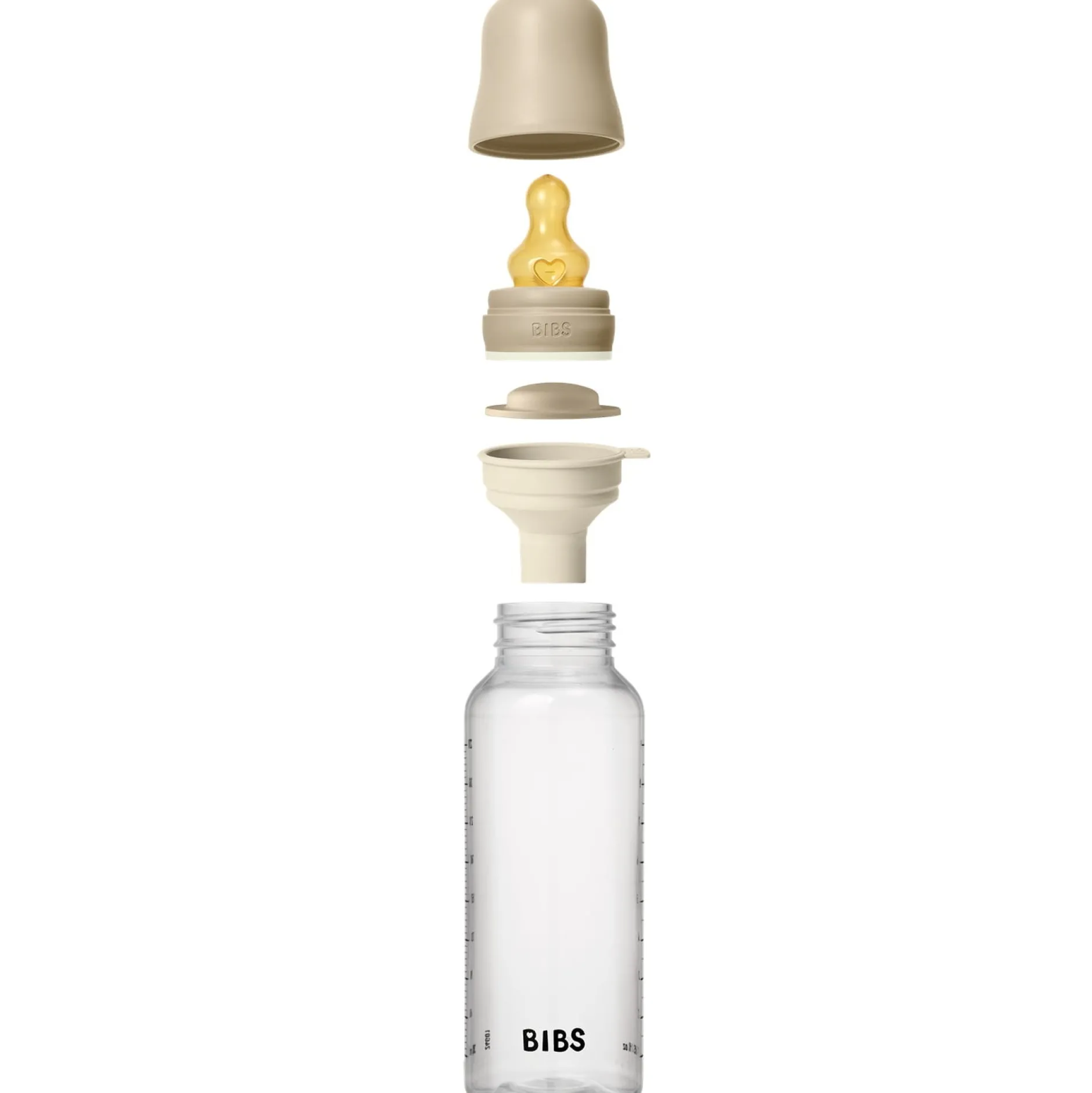BIBS Baby Bottle Round Latex 1 pack 270 ml Medium Flow Vanilla GLOW