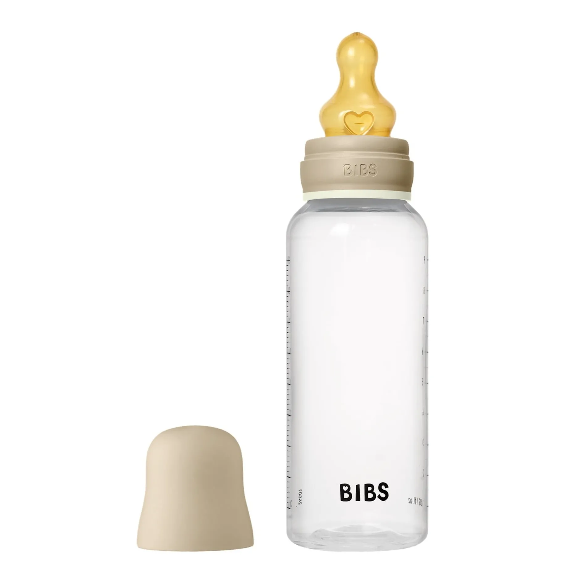 BIBS Baby Bottle Round Latex 1 pack 270 ml Medium Flow Vanilla GLOW