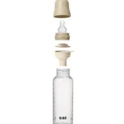 BIBS Baby Bottle Round Silicone 1 pack 270 ml Medium Flow Vanilla GLOW