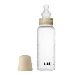 BIBS Baby Bottle Round Silicone 1 pack 270 ml Medium Flow Vanilla GLOW