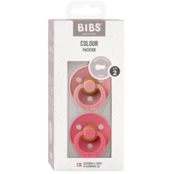 BIBS Colour Latex Size 2 Round Dusty Pink/Coral 2 st