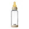 BIBS Glass Baby Bottle Round Latex 1 pack 240 ml Medium Flow Vanilla GLOW