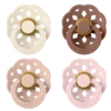 BIBS Pacifier Boheme Latex 6+ månader Size 2 Ivory/Blush/Woodchuck/Blossom 4 st
