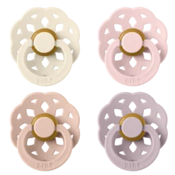 BIBS Pacifier Boheme Latex 6+ månader Size 2 Ivory/Blush/Blossom/Dusky Lilac 4 st