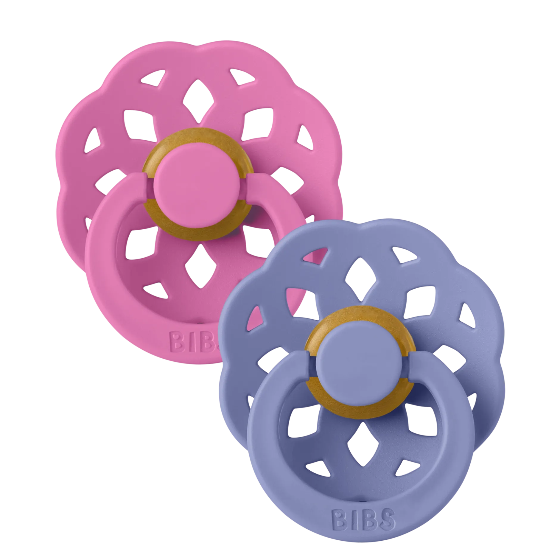 BIBS Pacifier Boheme Latex 6+ månader Size 2 Bubblegum/Peri 2 st