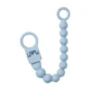 BIBS Pacifier Clip Beaded Baby Blue