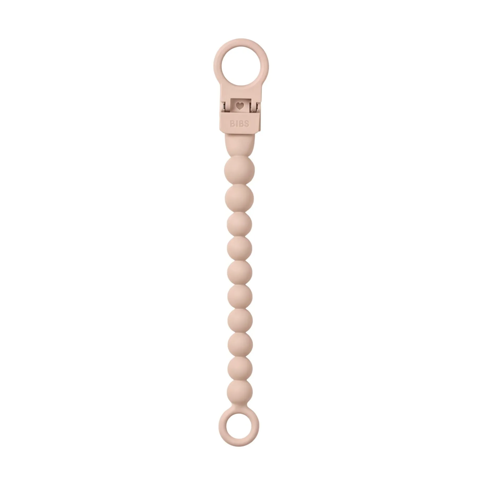 BIBS Pacifier Clip Beaded Blush