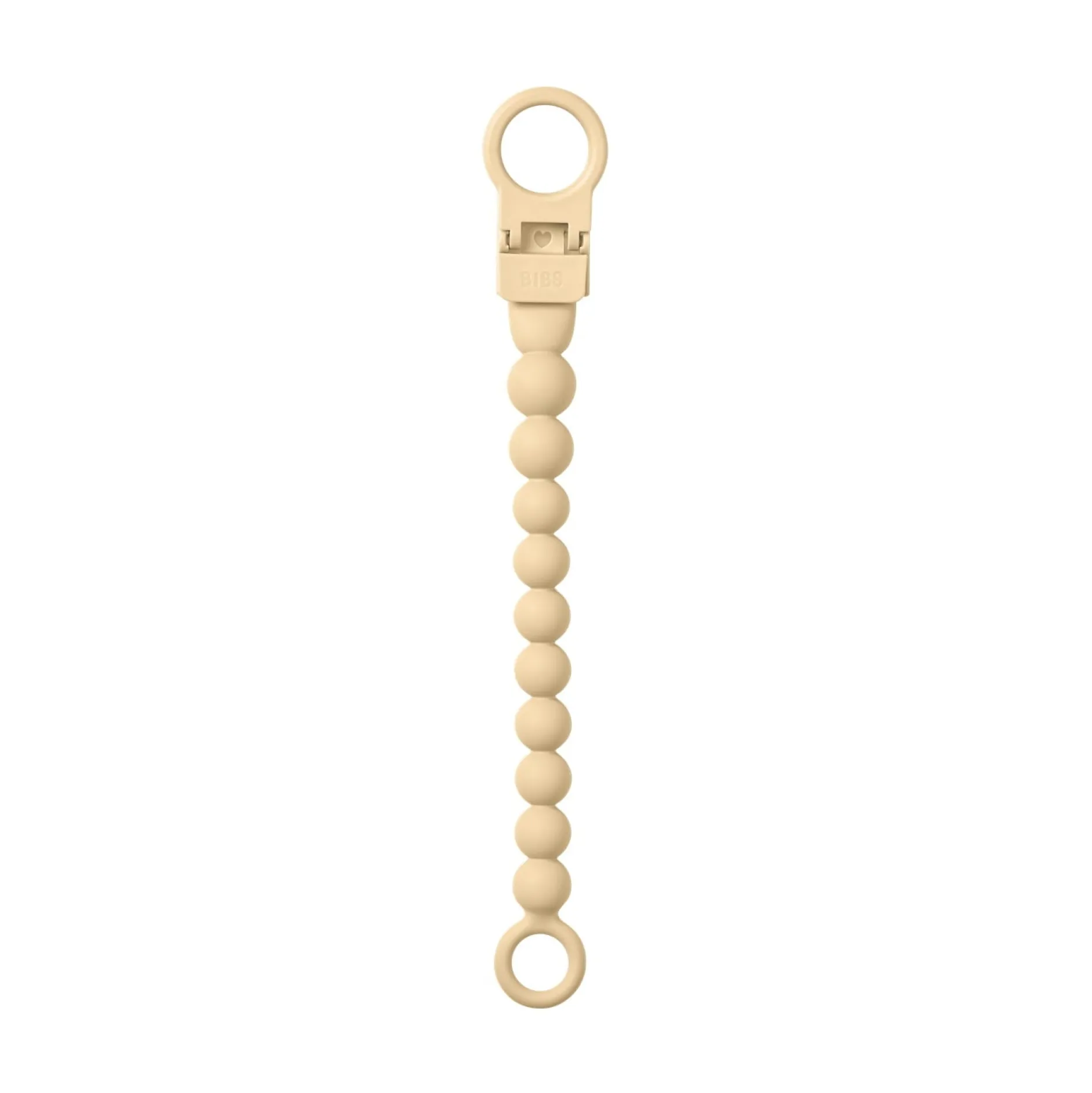 BIBS Pacifier Clip Beaded Pale Butter