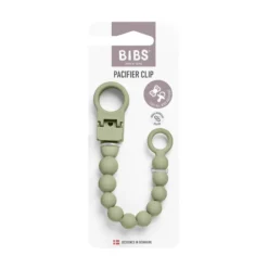 BIBS Pacifier Clip Beaded Sage