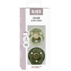 BIBS Pacifier Colour Holiday Latex 0+ Månader Size 1 Leaf Sage/Hunter Green 2 st