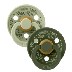 BIBS Pacifier Colour Holiday 6+ Månader Size 2 Leaf Sage/Hunter Green 2 st
