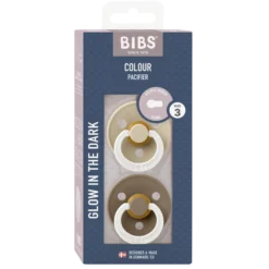 BIBS Pacifier Colour Latex 18+ månader Size 3 Glow Vanilla/Dark Oak 2 st