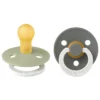 BIBS Pacifier Colour 2 PACK Latex Size 1 Sage GLOW/Pine GLOW
