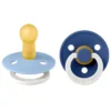 BIBS Pacifier Colour 2 PACK Latex Size 2 Sky Blue GLOW/Cornflower GLOW