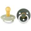 BIBS Pacifier Colour 2 PACK Latex Size 2 Sage GLOW/Pine GLOW